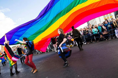 Rainbow flags at pride